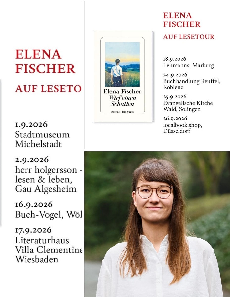 Elena Fischer — Auf Lesetour book tour flyer