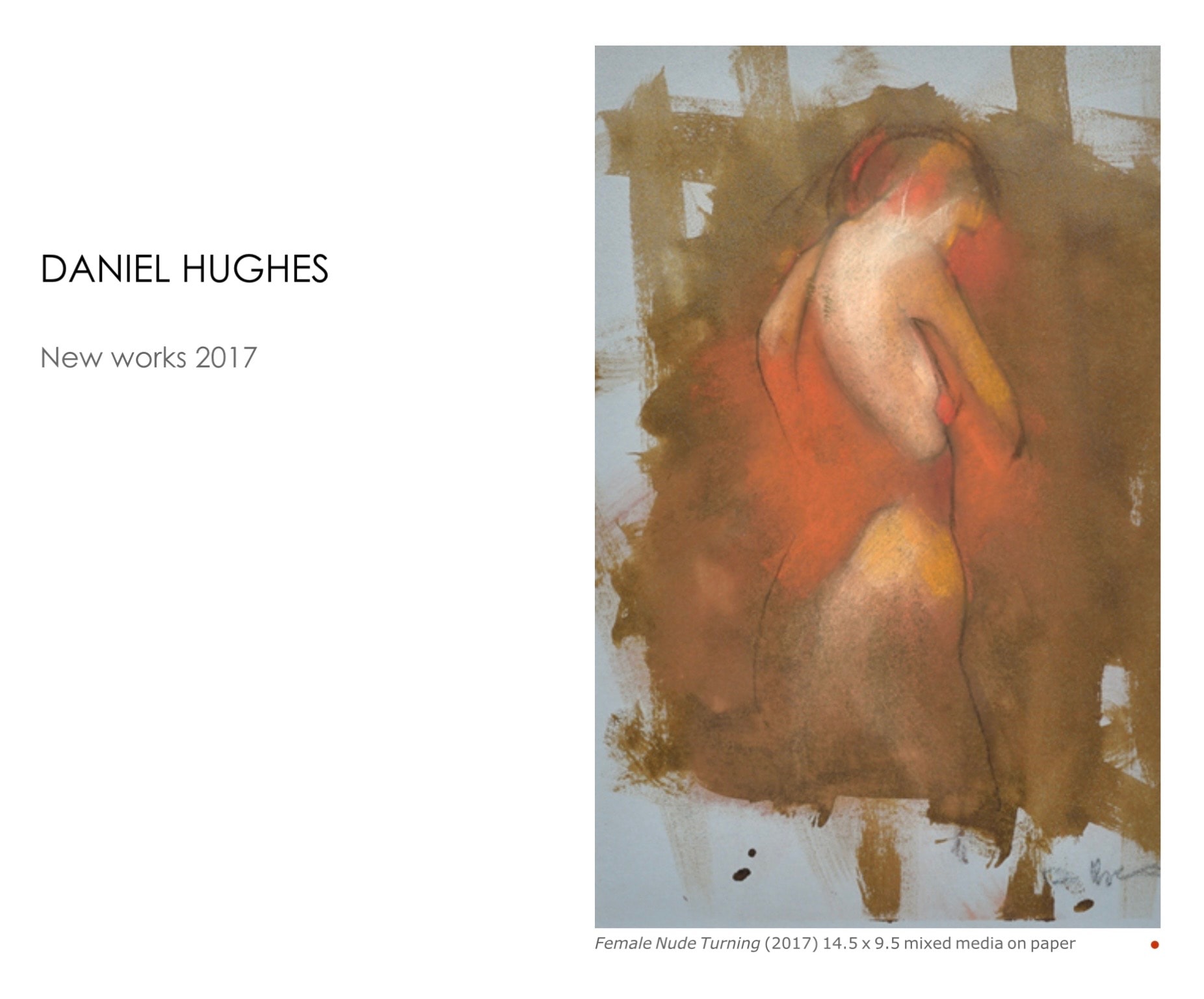 Female Nude Turning, 2017, mixed media on paper